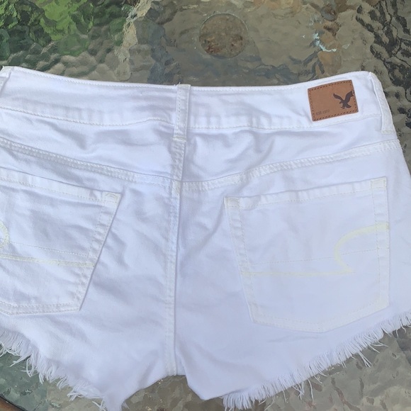 AEO Distressed White Cut-offs with Matte Sequins - Picture 6 of 10